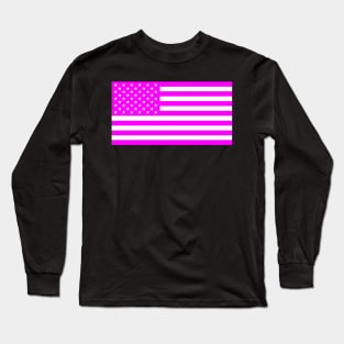 American Flag (Pink) Long Sleeve T-Shirt
